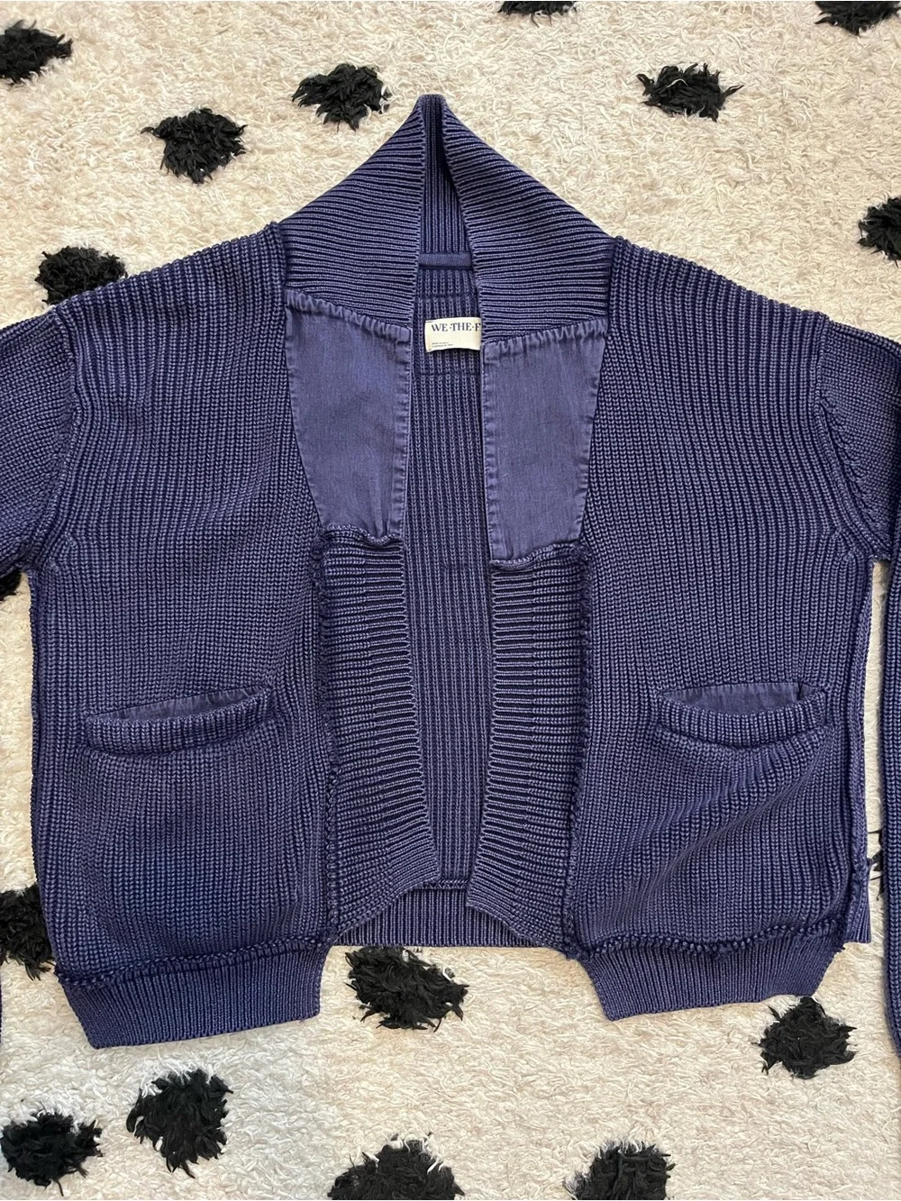 We The Free size Medium worn thru surplus cardi Open-Front Knit Cardigan Sweater